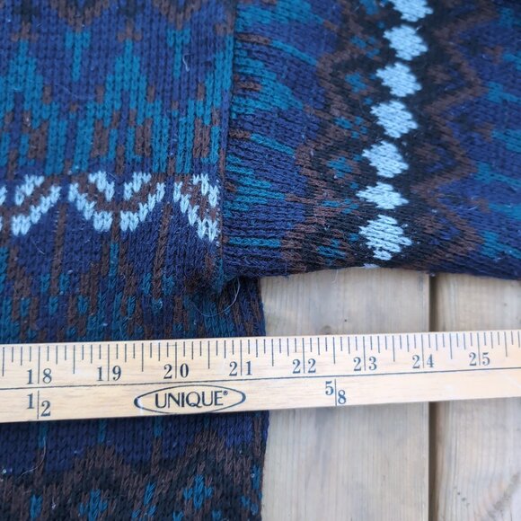 ULLR Cardigan Sweater Women's Black Tight-Knit Argyle Diamond Front Button - Picture 6 of 9